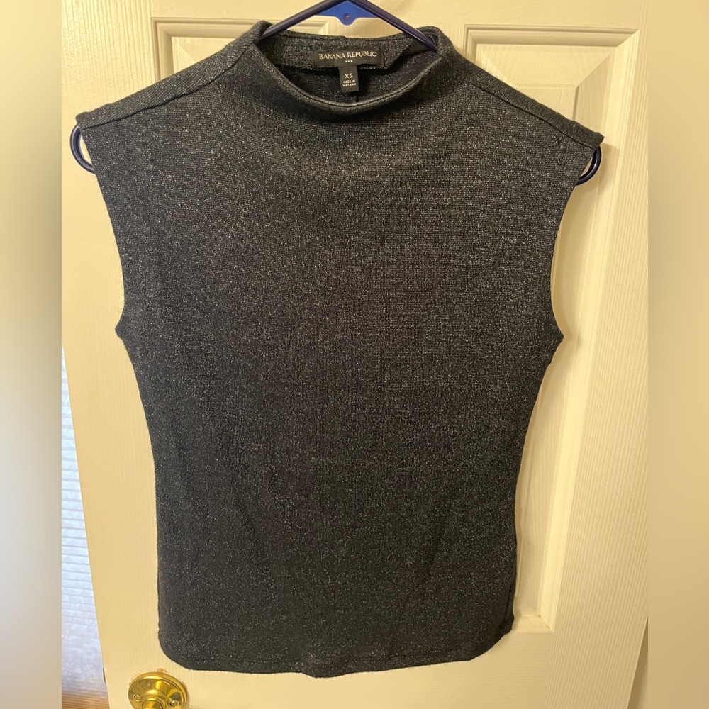 Banana Republic Knit Lurex Top - Black